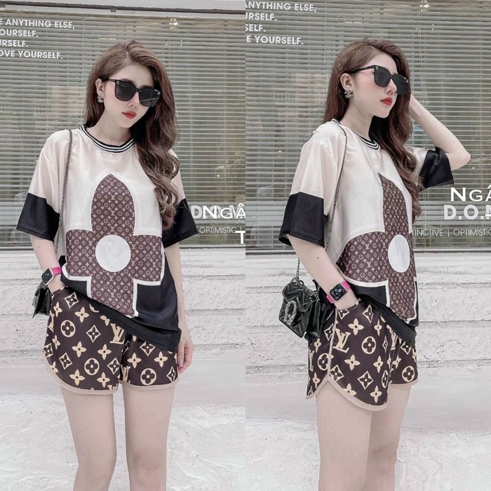 BỘ THỜI TRANG PHỐI HỌA TIẾT FENDI THÊU CAO CẤP-BTN435